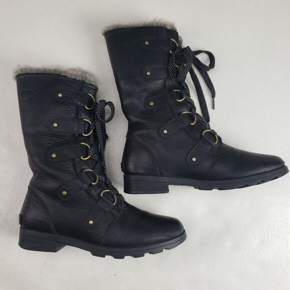 Sorel Emelie Buttery Soft Leather Boots- Fur Trim - Picture 2 of 16